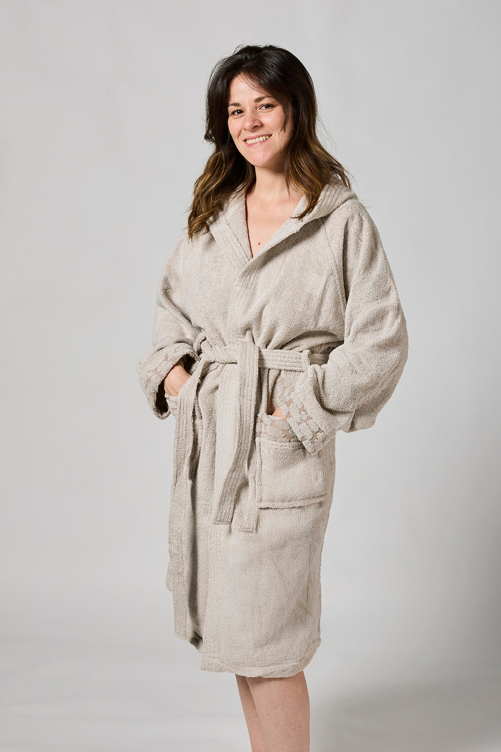 Accappatoio Croco ALV by Alviero Martini – Spugna di Cotone 450 gsm con Cappuccio