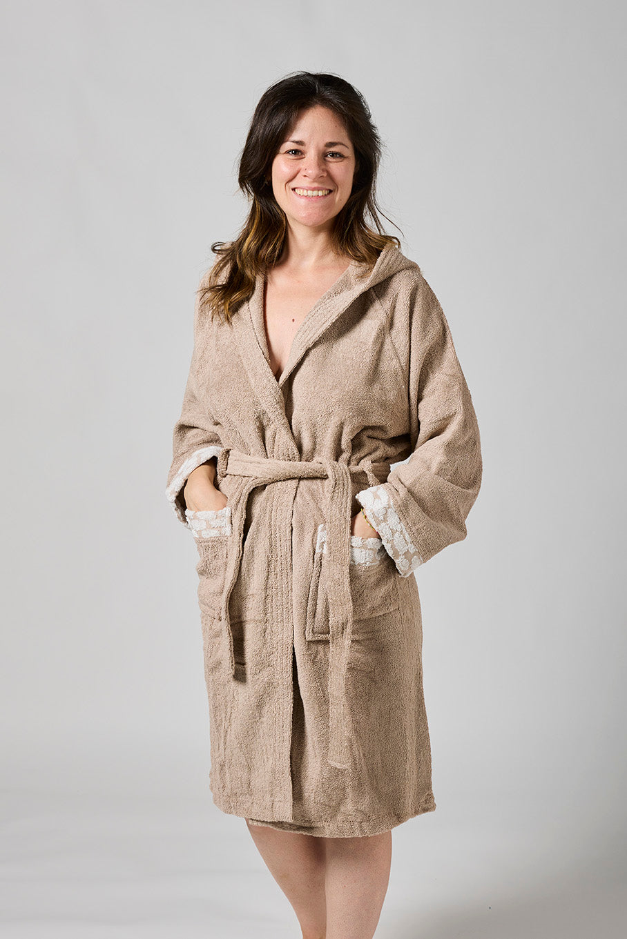 Accappatoio Croco ALV by Alviero Martini – Spugna di Cotone 450 gsm con Cappuccio