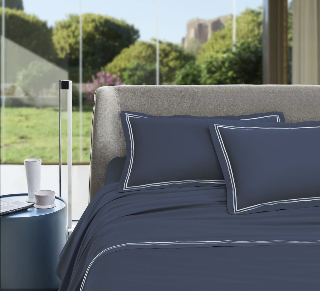 Completo Letto Matrimoniale in Raso 400 Fili con bordino Satin – ALV by Alviero Martini