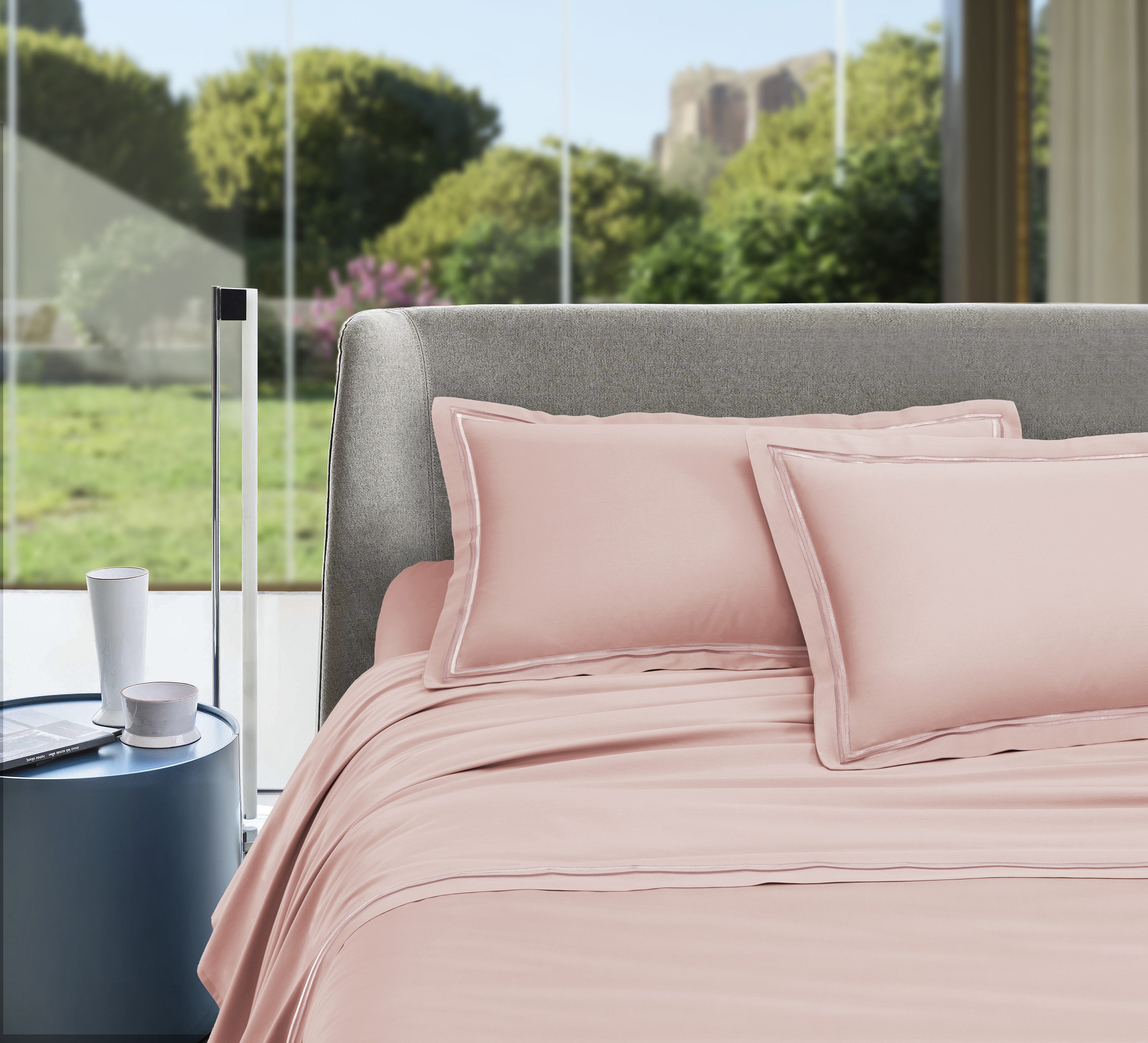 Completo Letto Matrimoniale in Raso 400 Fili con bordino Satin – ALV by Alviero Martini
