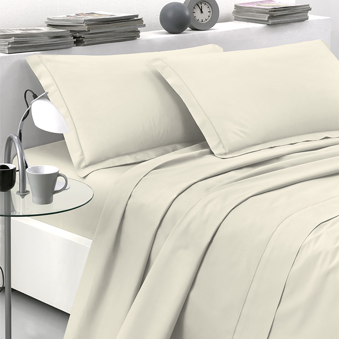 Completo Letto Matrimoniale in Percalle di Cotone – Comfort Luxury e Misura Maxi