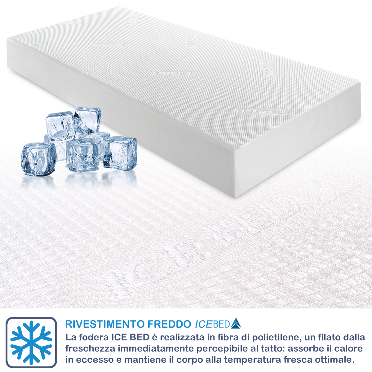 Coprimaterasso Tecnico Ice Bed Effetto Ghiaccio