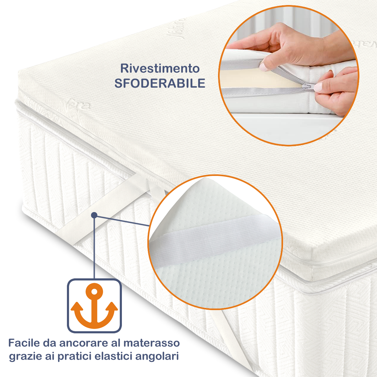 Topper Bed Giulia in Memory Foam