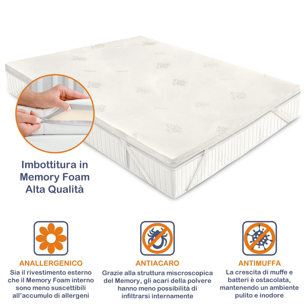 Topper Bed Giulia in Memory Foam