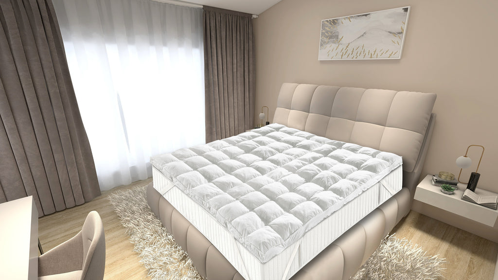 Kit Prima Casa Matrimoniale con Topper, 2 Guanciali e Piumino Invernale