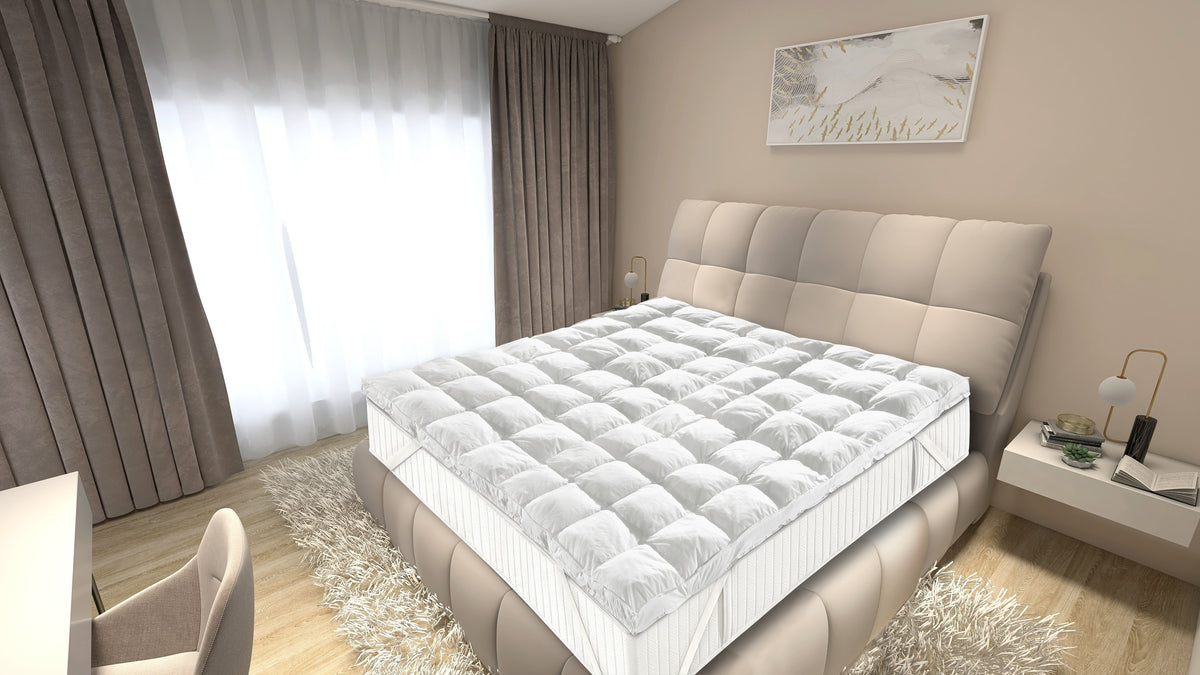 Kit Prima Casa Matrimoniale con Topper, 2 Guanciali e Piumino Invernale