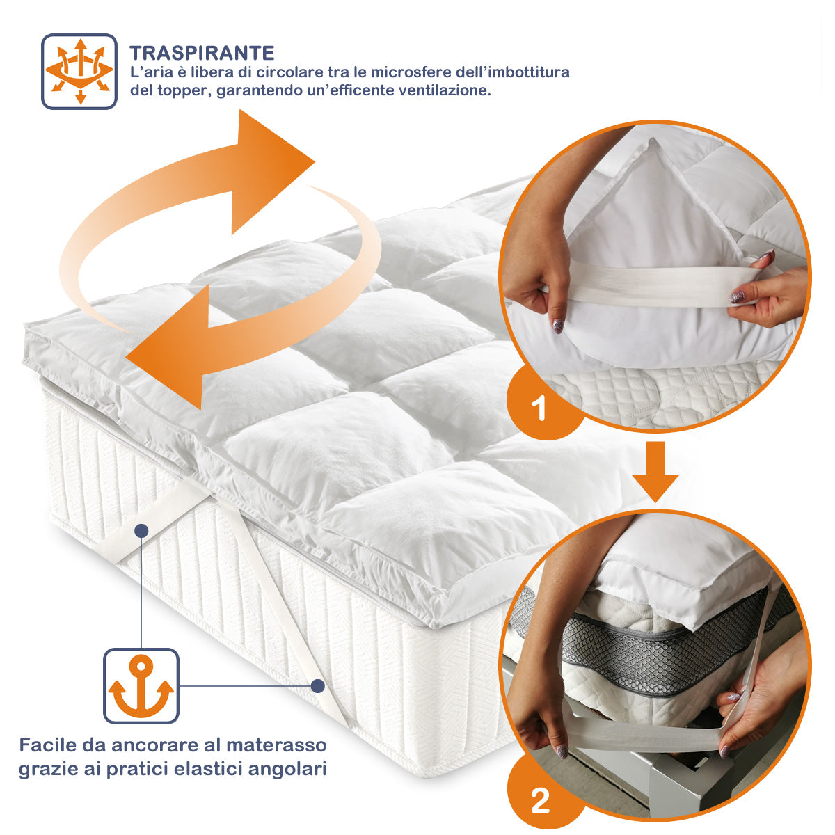 Topper bed Rebecca in Microsfere